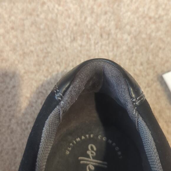 Clarks Collection Cotrell Free Black Oily Leather Pebbled Grain Loafer Men's 11M - Picture 13 of 13